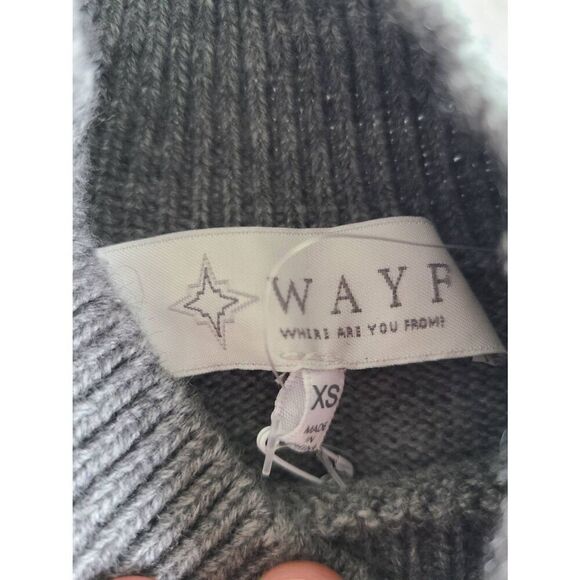 Wayf Sweater Dress Womens XS Gray Knit Long Sleeve Turtleneck Acrylic Pullover - Picture 4 of 6